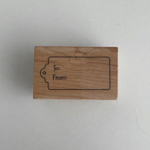 Stamp - Stampabilities Simple To and From Tag Rubber Stamp - NEW